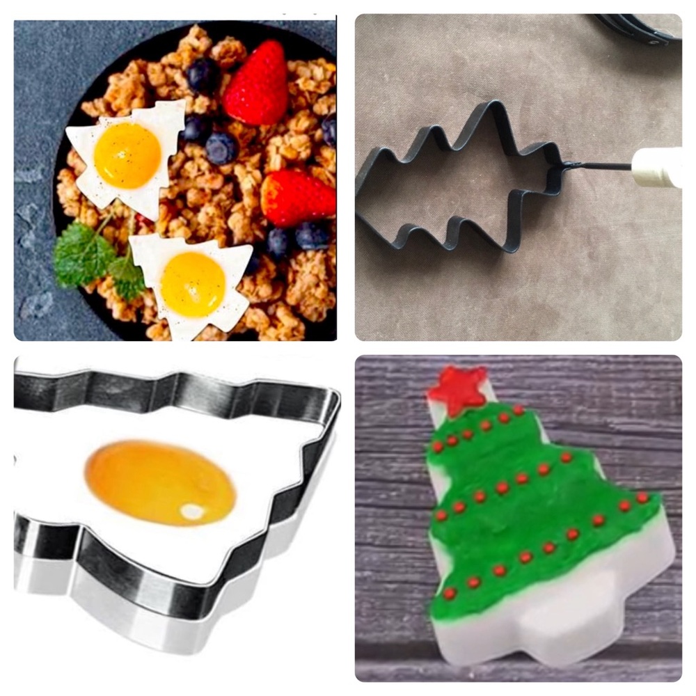 Christmas Tree Egg & Pancake Mold + Cookie Cutter NEW NWOT